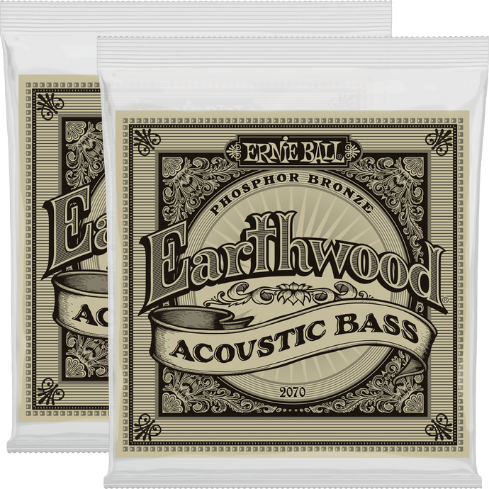 Ernie Ball Earthwood Phosphor Bronze Acoustic Bass Strings (45-95) 2 Pack