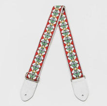 Load image into Gallery viewer, HipStrap Stained Glass Red Vintage Style Guitar Strap
