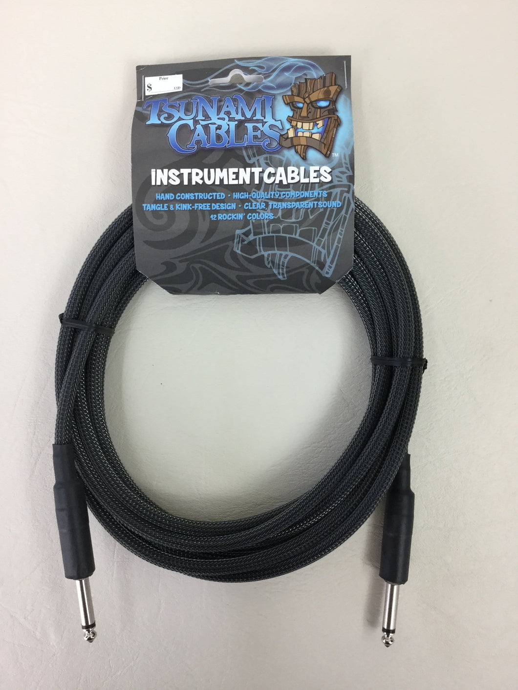 Tsunami Cables - 15ft Straight/Straight Instrument Cable - Carbon