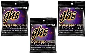 GHS Coated Boomers Extra Light Strings 9-42 - 3 Pack