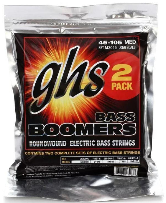 GHS Bass Boomers - Roundwound Long Scale Medium  - 45-105 M30452 (2 Pack)