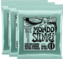 Carregar imagem no visualizador da galeria, Ernie Ball Mondo Slinky Nickel Wound Electric Guitar Strings (10.5-52) 3 Pack