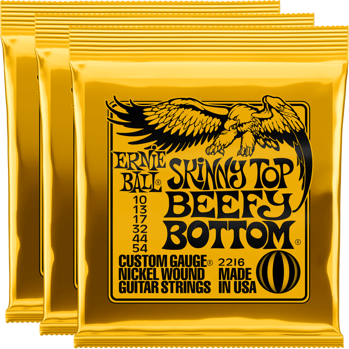 Ernie Ball Skinny Top Beefy Bottom Slinky Nickel Wound Strings (10-54) 3 Pack