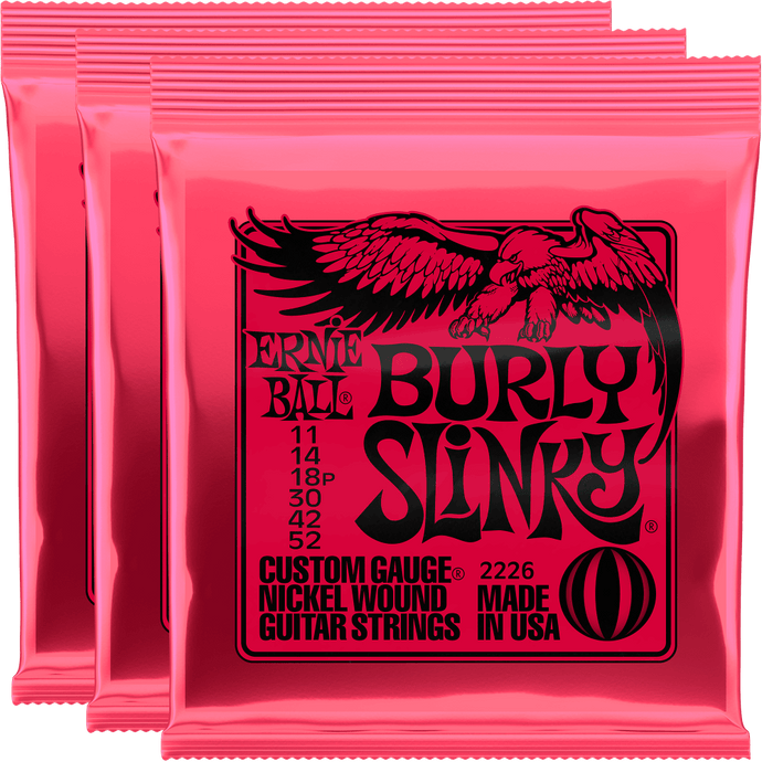 Ernie Ball Burly Slinky Nickel Wound Strings (11-52) 3 Pack