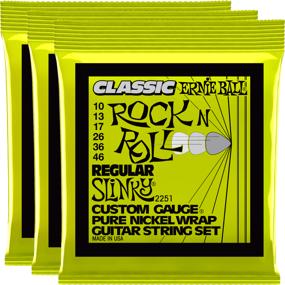 Ernie Ball Regular Slinky Classic RNR Pure Nickel Electric (10-46) 3 Pack