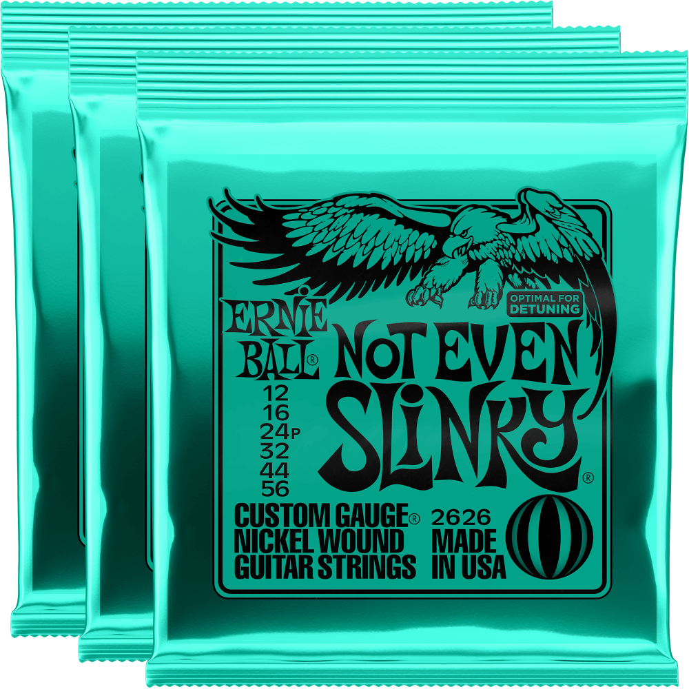 Ernie Ball Not Even Slinky Nickel Wound Strings (12-56) 3 Pack