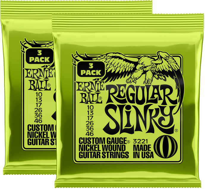 Ernie Ball Regular Slinky Nickel Wound Strings (10-46) 3 Pack