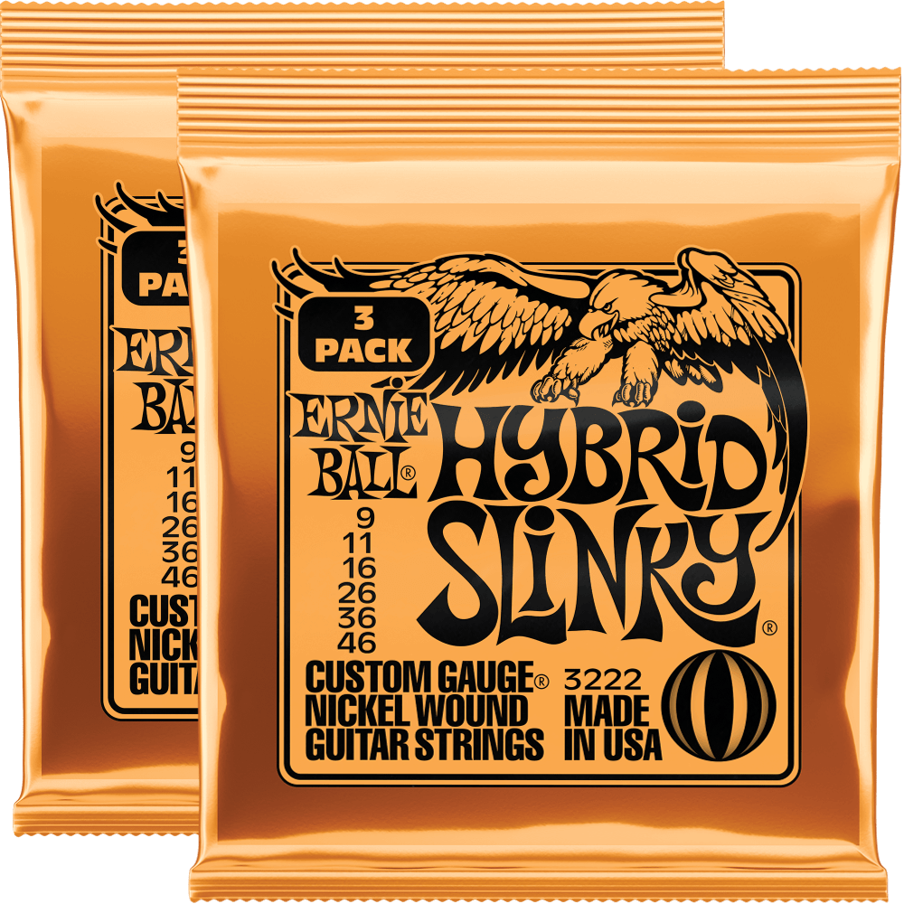Ernie Ball Hybrid Slinky Nickel Wound Strings (9-46) 2x3 Pack