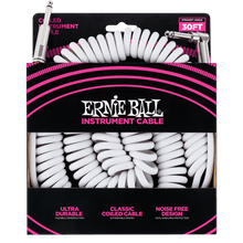 Charger l&#39;image dans la galerie, Ernie Ball 30&#39; Coiled Straight/Angle Instrument Cable