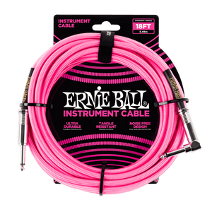 Ernie Ball 18' Braided Straight/Angle Instrument Cable
