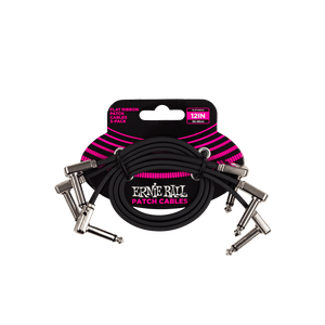 Ernie Ball 12" Flat Ribbon Patch Cable 3-Pack P06222