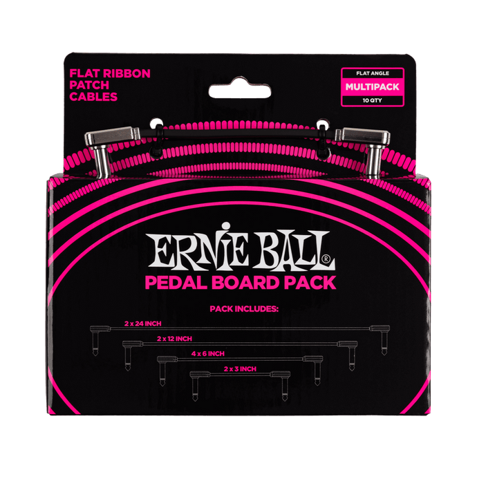 Ernie Ball Flat Ribbon Patch Cables Pedalboard Multi-Pack P06224