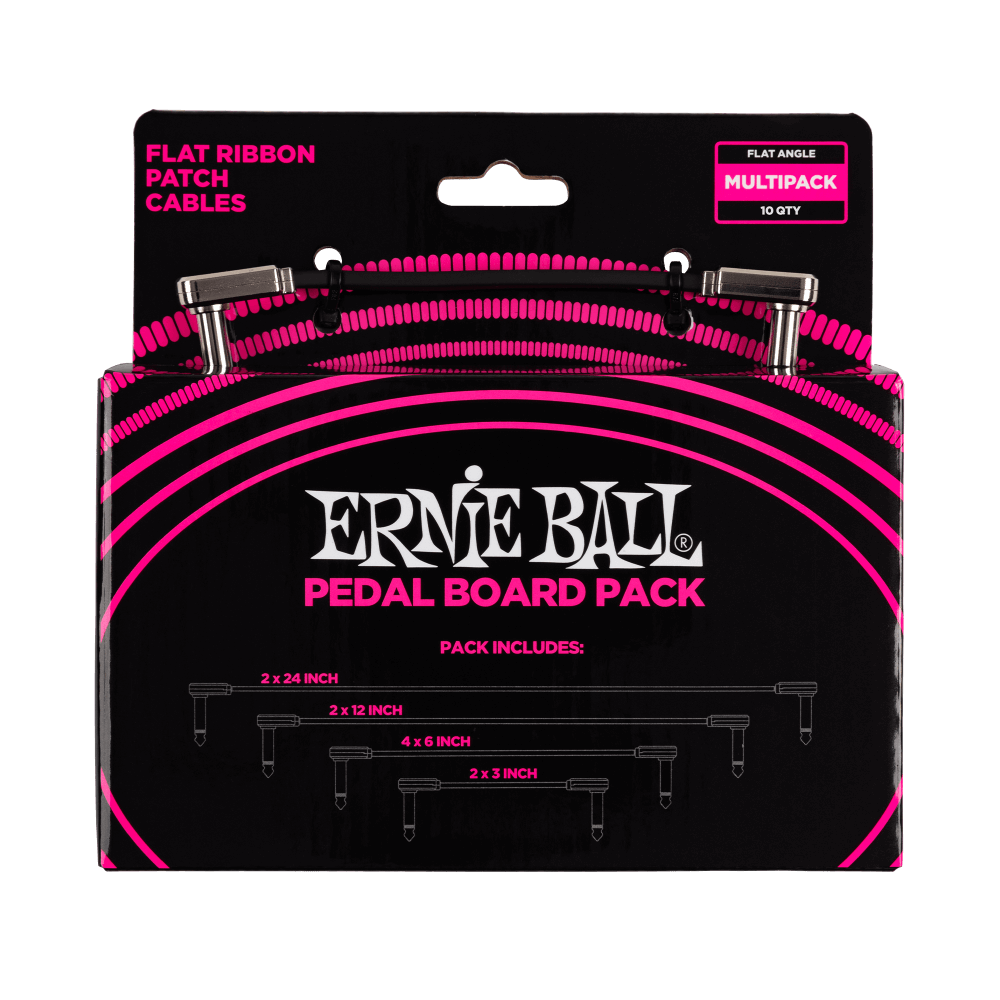 Ernie Ball Flat Ribbon Patch Cables Pedalboard Multi-Pack P06224