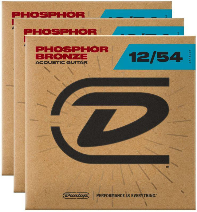 Dunlop Strings - Phos Bronze Light 12-54 (3 Pack) - Tensolo Music Co.