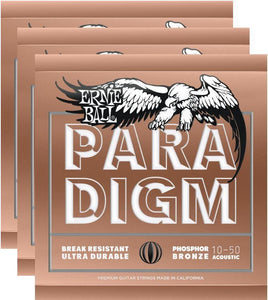 Ernie Ball Paradigm Extra Light Phos Bronze Strings 10-50 - 3 Pack