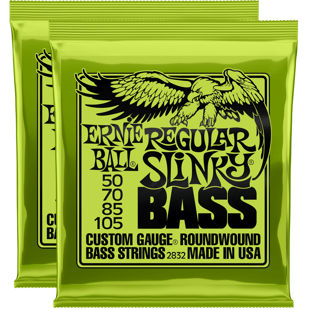 Ernie Ball Regular Slinky Nickel Wound Bass Strings (50-105) 2 Pack