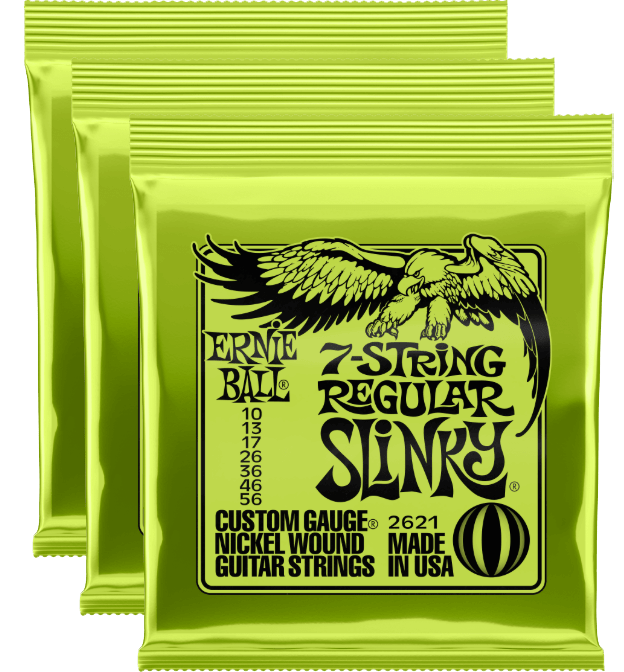 Ernie Ball Regular Slinky 7-String Nickel Wound Strings 10-56 - 3 Pack