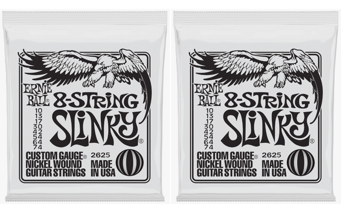 Ernie Ball Slinky 8-String Slinky Nickel Wound Strings 10-74 - 2 Pack