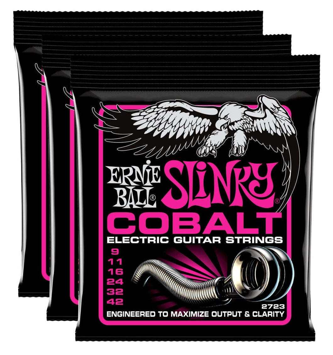 Ernie Ball Super Slinky Cobalt Strings (9-42) 3 Pack