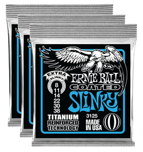 Ernie Ball Extra Slinky Titanium RPS Coated Strings 8-38 - 3 Pack