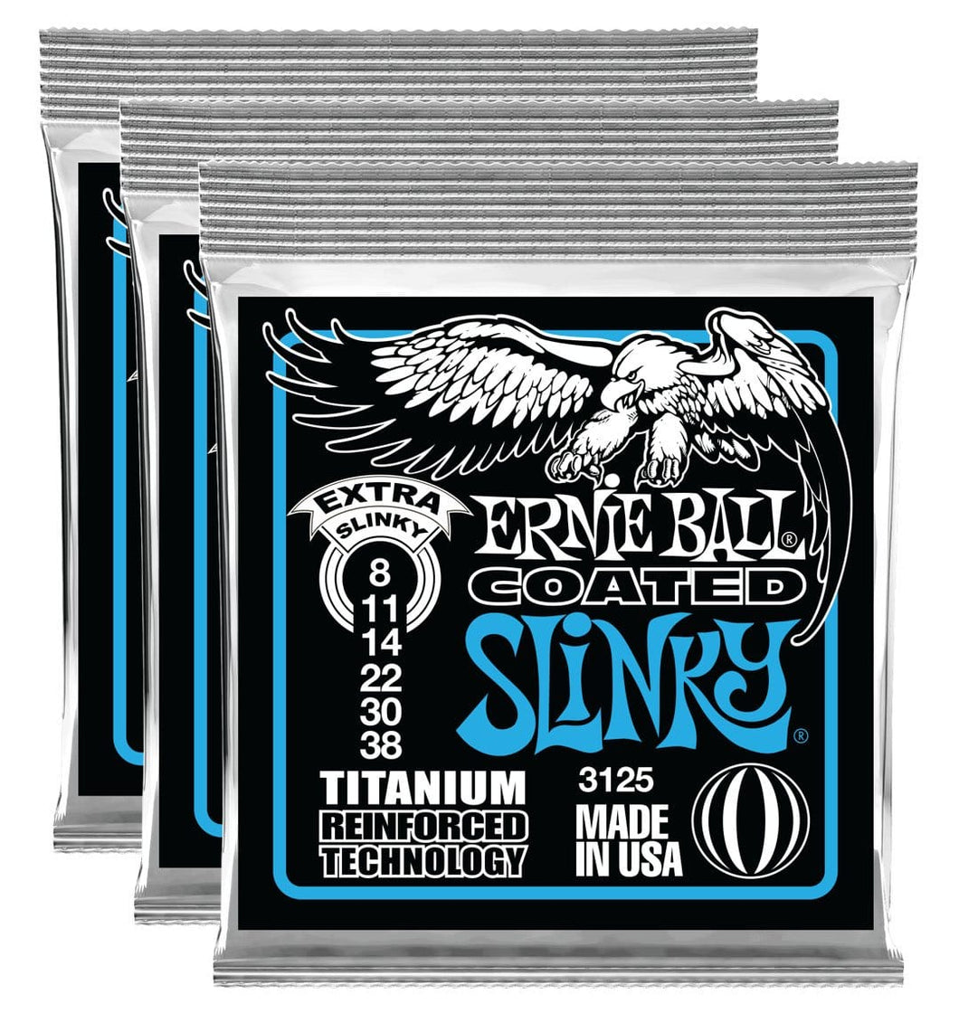 Ernie Ball Extra Slinky Titanium RPS Coated Strings 8-38 - 3 Pack