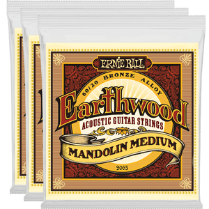 Ernie Ball Earthwood Mandolin Medium Loop End 80/20 Bronze 3 Pack