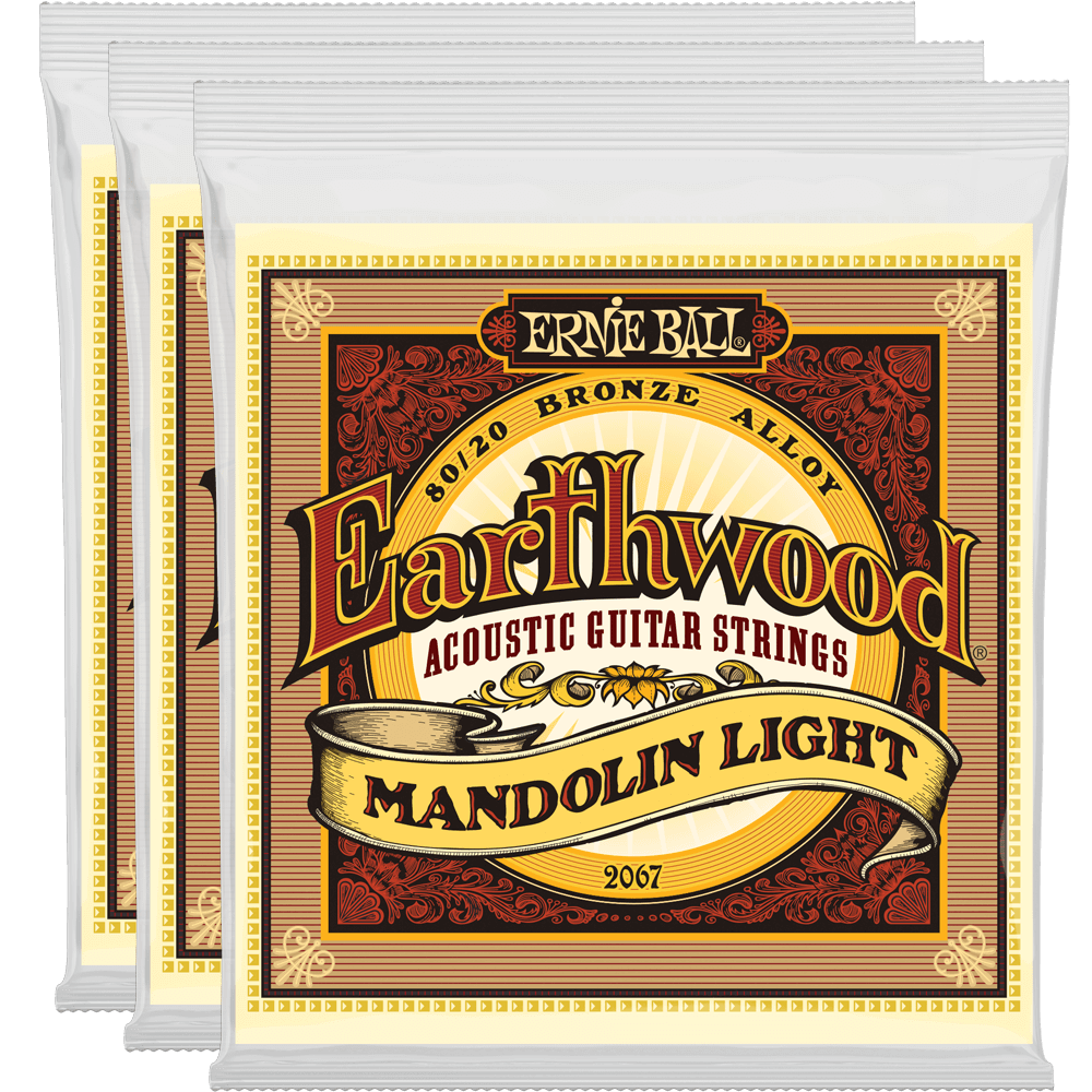 Ernie Ball Earthwood Mandolin Light Loop End 80/20 Bronze 3 Pack