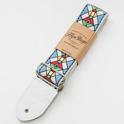 HipStrap Stained Glass Blue Vintage Style Guitar Strap - Tensolo Music Co.