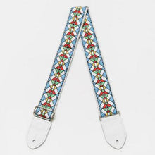 Load image into Gallery viewer, HipStrap Stained Glass Blue Vintage Style Guitar Strap - Tensolo Music Co.
