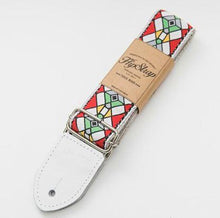 Load image into Gallery viewer, HipStrap Stained Glass Red Vintage Style Guitar Strap